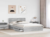 Bed Frame with Drawer Grey Sonoma 120 x 190 cm Engineered Wood 3412211