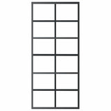 Sliding Door ESG Glass and Aluminium 90x205 cm Black 151018