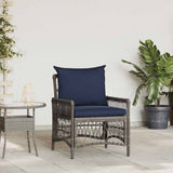 Garden Chair with Cushion Grey 73 x 61 x 77 cm Poly Rattan 42006224
