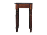 Solid Wood Chestnut Turned Leg Writing Desk, 1 Drawer, Dark Brown B2743P403471