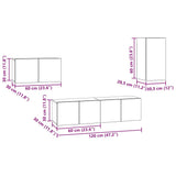 TV Cabinet Set with Drawer Black Oak Engineered Wood 3393298