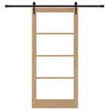 Sliding Door Natural and Black 93 x 202 cm 3332399