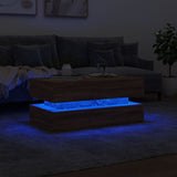Coffee Table with LED Lights Brown Oak 90x50x40 cm 839867