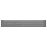 Garden Raised Bed Galvanised Steel 440x80x68 cm Grey 318969
