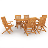 ZNTS 7 Piece Garden Dining Set Solid Teak Wood 3059596