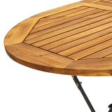 9 Piece Folding Outdoor Dining Set Solid Acacia Wood 3058158