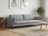 3-Seater Sofa Light Grey 222 x 81 x 89 cm Fabric 42048629