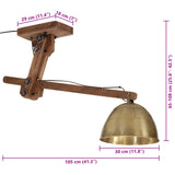 Ceiling Lamp 25 W Antique Brass 105x30x65-108cm E27 371922