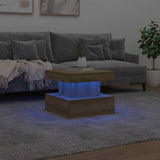 Coffee Table with LED Lights Artisian Oak 50x50x40 cm 857713