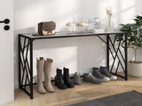 Console Table, Industrial Sofa Table with Metal Frame for Living Room, Hallway, 120 cm, Grey T3398P329966