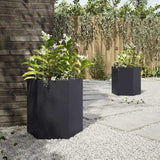 Garden Planter 2 pcs Black Hexagon 46x40x45 cm Steel 851109