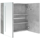 LED Bathroom Mirror Cabinet Concrete Grey 62x14x60 cm 326518