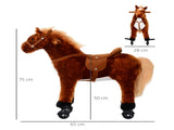 Plush Walking Horse Ride On Toy with Wheels and Realistic Sounds Rocking Horse for Girls Boys 2 T3398P422155
