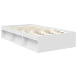 Bed Frame with Headboard White 100 x 200 cm Solid Pine Wood 3413344