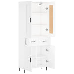 Highboard White 69.5x34x180 cm Engineered Wood 3199889