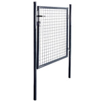 ZNTS Mesh Garden Gate Galvanised Steel 85.5x100 cm Grey 143369