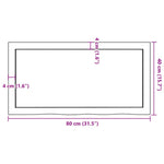 ZNTS Wall Shelf 80x40x cm Untreated Solid Wood Oak 363546