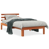 Bed Frame without Mattress Wax Brown 100x200 cm Solid Wood Pine 844272