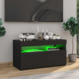 TV Cabinet with LED Lights Black 75x35x40 cm 804393