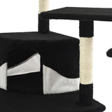 Cat Tree with Sisal Scratching Posts 203 cm Black and White 170530
