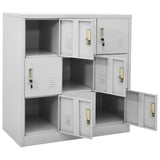Locker Cabinets 2 pcs Light Grey 90x45x92.5 cm Steel 3095239