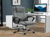 Linen-Look Swivel Office Chair - Dark Grey T3398P342259