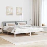 Bed frame White and light grey 200 x 200 cm Solid pine wood 3394352
