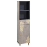 Bathroom Cabinet Grey 38 x 33 x 160 cm Solid Mango Wood 4018794