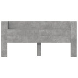 Headboard Cabinet with LED Concrete Grey 220x16.5x103.5 cm 839276