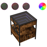 Coffee Table with Infinity LED Smoked Oak 40x40x51 cm 847719