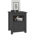 ZNTS Bedside Cabinet Grey 40x35x49 cm Solid Wood Pine 813713