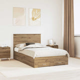Bed Frame with Drawer Artisan Oak 120 x 190 cm Engineered Wood 3411340
