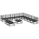 Garden Sofa Set with Cushion Black Aluminium 3378881