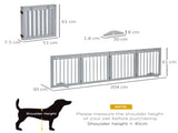 Freestanding Pet Gate 4 Panel Folding Wooden Dog Barrier w/ Support Feet T3398P349695
