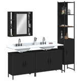 4 Piece Bathroom Cabinet Set Black Engineered Wood 3214750