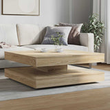 ZNTS Coffee Table 360-Degree Rotatable Sonoma Oak 90x90x34.5 cm 3321353