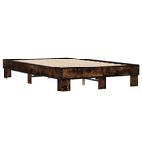 Bed Frame without Mattress Smoked Oak 140x190 cm 845899
