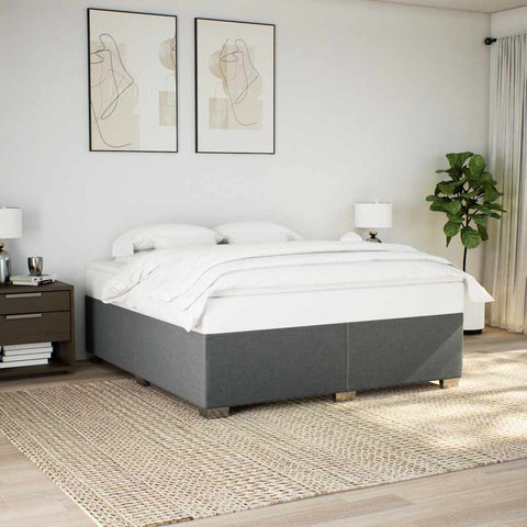 ZNTS Bed Frame without Mattress Dark Grey Super King Fabric 3284510