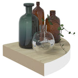 Wall Corner Shelves 4 pcs Oak and White 35x35x3.8 cm MDF 326641