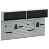 Tool Cabinet Set with Shelf with Storage 6 pcs Black Steel 3321414