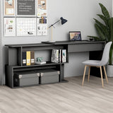 801100 Corner Desk Grey 200x50x76 cm Engineered Wood