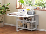 Four-Person Drop Leaf Table - White T3398P377917