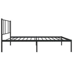 Metal Bed Frame without Mattress with Headboard Black 100x190cm 352474