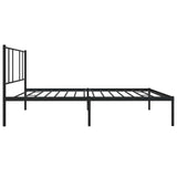 Metal Bed Frame without Mattress with Headboard Black 100x190cm 352474