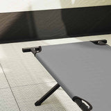 Folding Camping Bed Folding Manual Grey Oxford fabric 42003189