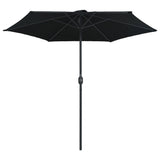 Garden Parasol with Aluminium Pole 270x246 cm Black 47350