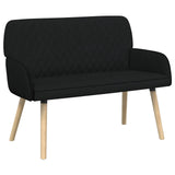 2 Seater Sofa with Solid Wood Legs 2-Seater Black Linen Fabric 42051032