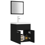 Bathroom Furniture Set Black Engineered Wood 3071307