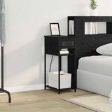 Bedside Cabinet Black Oak 41 x 28 x 76 cm Engineered Wood 859575