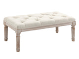 80cm End of Bed Bench, Window Seat, Tufted Bench for Bedroom, Hallway, Living Room, Cream White T3398P330549